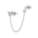 Women's Zircon Butterfly Alphabet One Piece Stud – Gifts for Her — 20