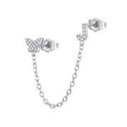 Women's Zircon Butterfly Alphabet One Piece Stud – Gifts for Her — 20
