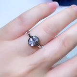 Oval White Diamond Ice Flower Cut Wedding Ring – Gifts for Her — 3