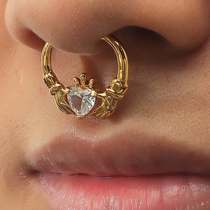Zircon U Shaped Non Perforated Nose Hoop – Holiday Gift Ideas — 1