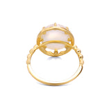 Light White Butterfly Shell Crystal Double Stone Ring – Birthday Gifts — 3