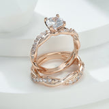 Women's Fashion Four-claw Twist Drill Ring Set – Stylish Gifts — 3