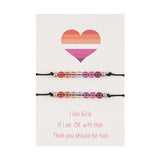 Colorful Beaded Bisexual Couple Card Bracelet – Jewelry Gift Ideas — 5