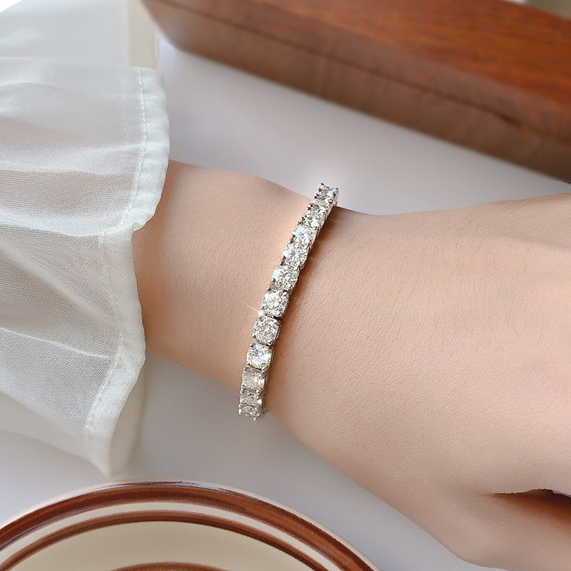 S925 Sterling Silver Moissanite Tennis Bracelet – Jewelry Gift Ideas — 1