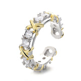 Fashion Color Separation Letter X Cross Zircon Ring – Stylish Gifts — 6