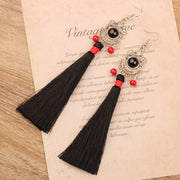 Bohemian Style Ethnic Style Earrings, Red Long Tassels – Stylish Gifts — 9