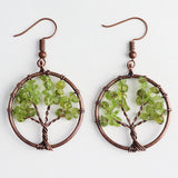 Crystal Gravel Bronze Wire Round Pendant Tree – Jewelry Gift Ideas — 19