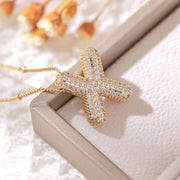 Copper-plated Gold Zircon Chubby Pendant Necklace – Jewelry Gift Ideas — 2