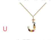 English Letter Necklace Female Colorful Crystals – Jewelry Gift Ideas — 5