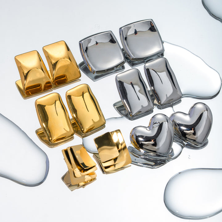 18K Gold Rectangle Elsie Gold Earrings – Surprise Gifts — 1