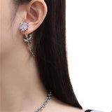 Women's Purple Ore Rose Earrings – Gifts for Her — 7