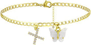 Butterfly Letter Feet Chain Fashion Inlaid Diamond – Stylish Gifts — 13