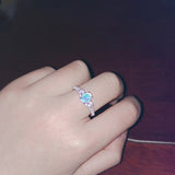 925 Sterling Silver 18K White Gold Natural Opal Ring – Useful Gifts — 1