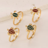 Two Cute Turtles Stacked Ring Plated 14K Gold Design – Everyday Gifts — 6