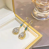 Diamond Water Drop Earrings French Double-sided – Birthday Gifts — 1