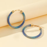 Full Diamond Gradient Big Circle Earrings Nightclub – Stylish Gifts — 3