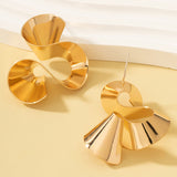 Simple Retro Geometric Ruffled Skirt Earrings – Unique Gift Ideas — 1