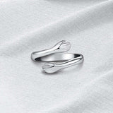 S925 Sterling Silver Hug Ring For Women Simple Fashion – Stylish Gifts — 2