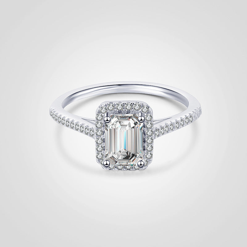 Silver Plated Platinum D Color Wedding Ring For Women – Gifts for Her — 1