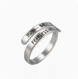 Stainless Steel Ring Retro English Double Ring – Stylish Gifts — 3