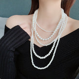 Women's Multi-layer Glass Pearl Necklace Long – Jewelry Gift Ideas — 4