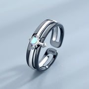 Sterling Silver Couples Cross Adjustable Ring – Stylish Gifts — 1
