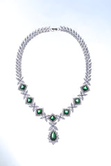 Exaggerated Water Drop Zircon Necklace Earrings – Jewelry Gift Ideas — 3