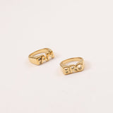 Letter Seal Titanium Steel Plating 18K Gold Ring – Unique Gift Ideas — 9