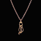 Titanium Cute Kitten Monogrammed Necklace – Jewelry Gift Ideas — 2