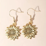 Simple Metal Ear Hook Sunflower Flower Earrings – Birthday Gifts — 17