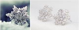 Women's Sweet Diamond Snowflake Stud Earrings – Gifts for Her — 2