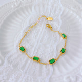 Women's Emerald Zircon Titanium Bracelet – Jewelry Gift Ideas — 1