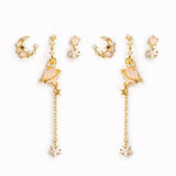 Zircon Star Moon Chain Earrings – Unique Gift Ideas — 1