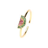 Cute Fruit Zircon Copper Ring Simple – Meaningful Gifts — 7