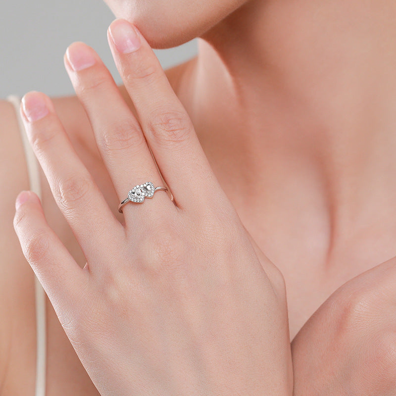S925 Silver Ring Female Japanese Heart-shaped – Gifts for Her — 1