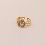 Titanium Steel Lucky Tree Diamond Studded Hollow Ring – Gift Ideas — 5