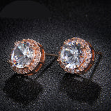 Round Sapphire Blue Red Stud Earrings AAA Zircon – Jewelry Gift Ideas — 5