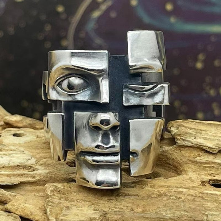 Retro Personality Split Mask Ring – Holiday Gift Ideas — 1