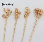 Antique Material Flower Season Hairpin – Stylish Gifts — 6