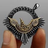 Nordic Viking Odin Crow Titanium Steel Pendant – Jewelry Gift Ideas — 6