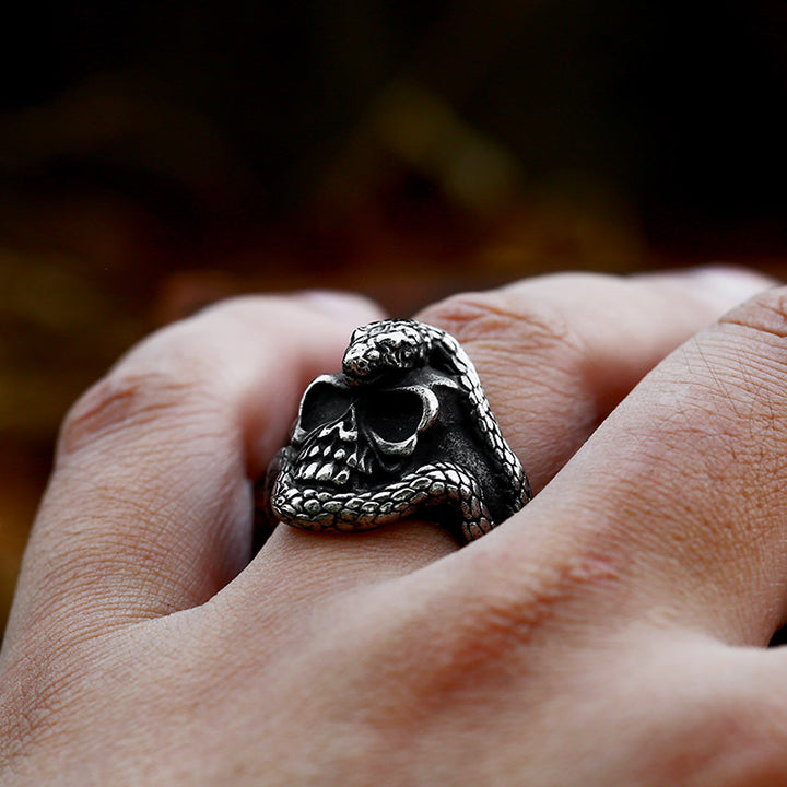 Domineering Python Skull Titanium Steel Ring – Practical Gifts — 1