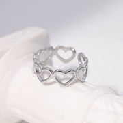 Titanium Steel Ring Female Leaf Love Shape – Gifts for Her — 20