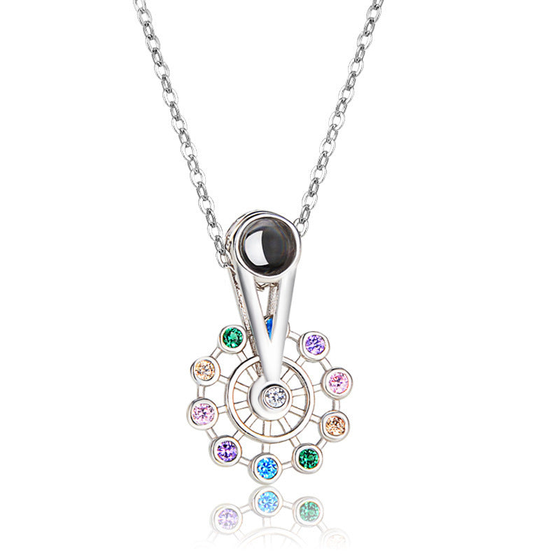 100 Languages Ferris Wheel Necklace Silver – Jewelry Gift Ideas — 5