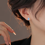 Super Flash Blue Water Drop Ear Studs French – Small Gift Ideas — 2