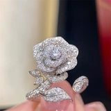 Slightly Inlaid With Diamond Light Luxury Rose Ring – Stylish Gifts — 2