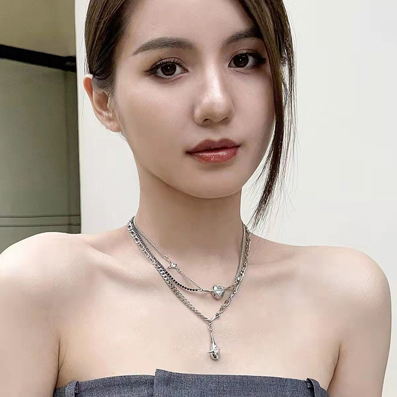 Fashion Double Layer Cross Heart Crystal Pendant – Jewelry Gift Ideas — 1