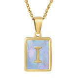 Titanium Steel 26 English Letter Necklace Blue – Jewelry Gift Ideas — 19