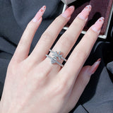 Fashion Ins Style Flower Ring Pt950 Water Drop Pear – Stylish Gifts — 5