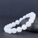 Hotan White Jade Goat Fat Round Bead Bracelet – Jewelry Gift Ideas — 5