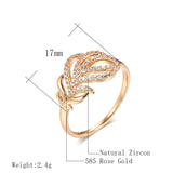 Flower Leaf Rose Gold High-end Fashion Ring Women – Stylish Gifts — 2